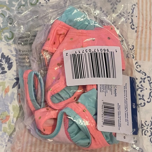 Brand new Wetsuit brand swimsuit size newborn. Adorable Fish and ruffle detail - Picture 3 of 3